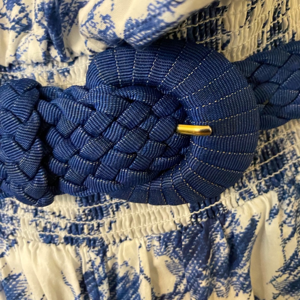 Woven Blue Braided Women's Belt - Classic Navy Accent - Picture 4 of 5